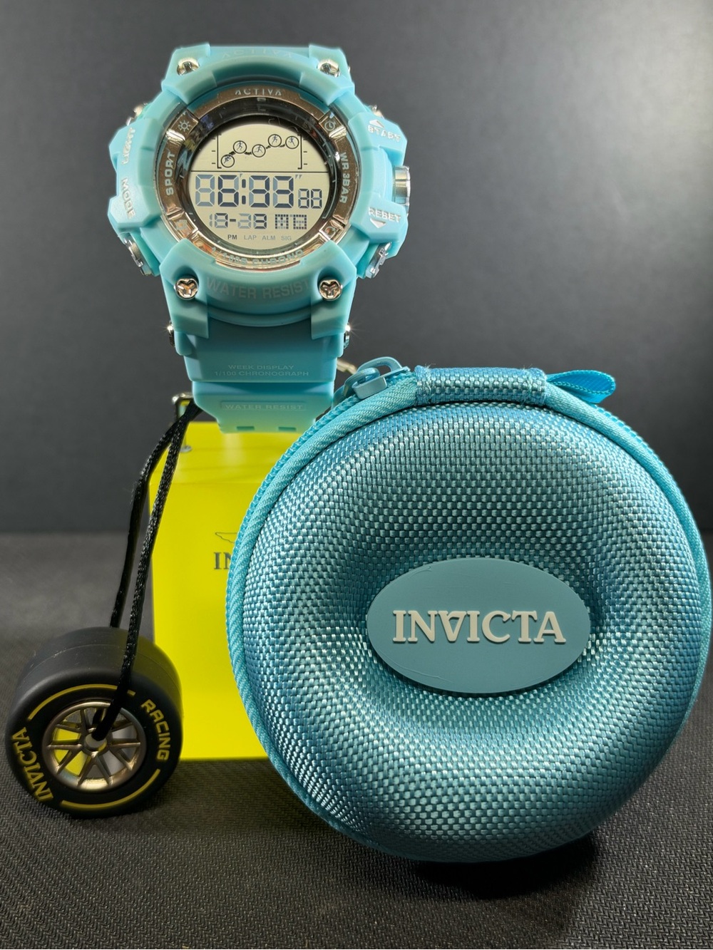 Invicta Activa Rally Edition ACW-GA-M-101 Digital Watch 50mm Light Blue + Case